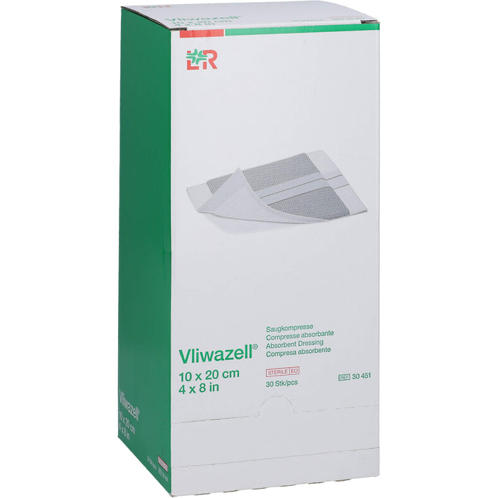 Vliwazell Saugkompressen steril 10 x 20 cm, 30 St. Kompressen