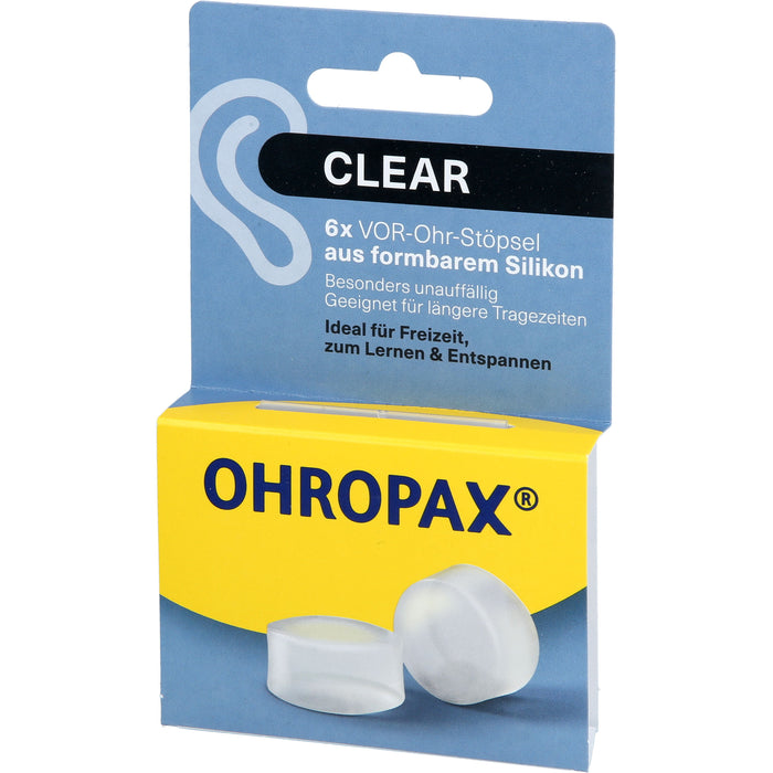 OHROPAX Clear Ohrstöpsel – Komfort und Schutz für jede Situation, 6 St. Ohrstöpsel