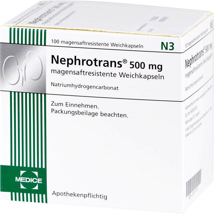 Nephrotrans 500 mg Weichkapseln bei Übersäuerung des Blutes, 100 St. Kapseln