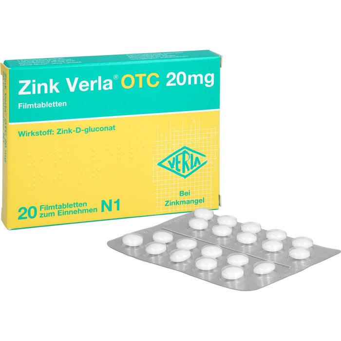 Zink Verla OTC 20 mg Filmtabletten, 20 St. Tabletten
