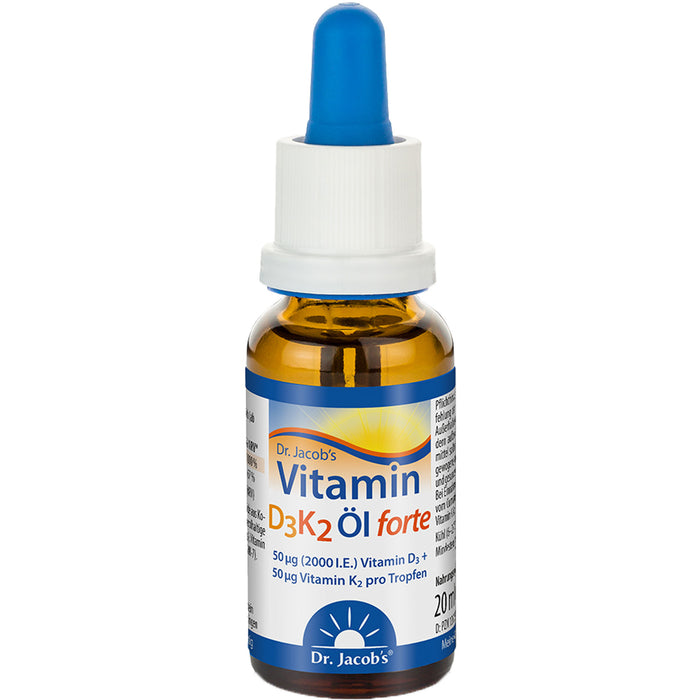 Dr.Jacob's  Vitamin D3K2 Öl forte Tropfen, 20 ml Lösung