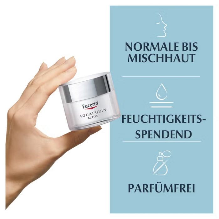 Eucerin AQUAporin ACTIVE normale Haut bis Mischhaut Creme, 50 ml Creme