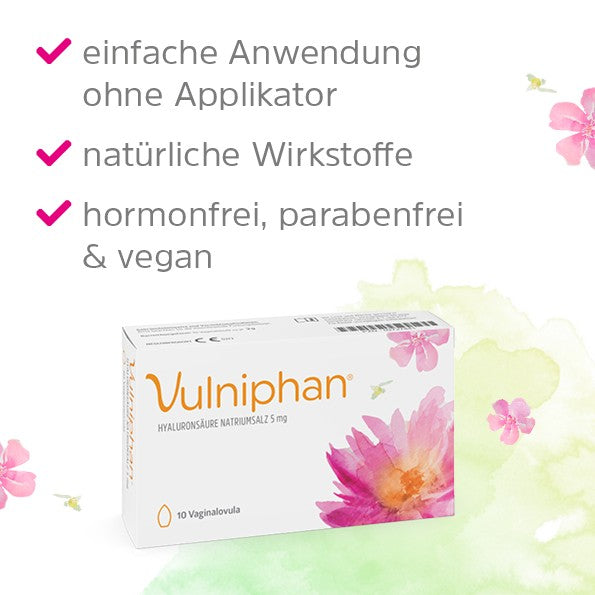 Vulniphan Vaginalovula: Feuchtigkeit und Regeneration für die Vaginalschleimhaut, 10 St. Zäpfchen