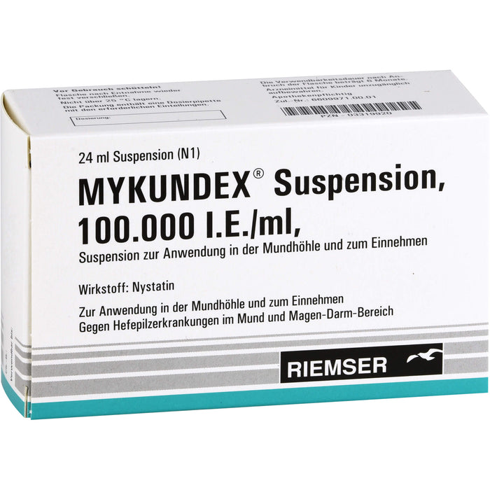 Mykundex Suspension, 100.000 I.E./ml, Suspension zur Anwendung in der Mundhöhle und zum Einnehmen, 24 ml Lösung