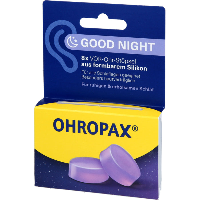 OHROPAX Good Night Silikon Vor-Ohr Stöpsel, 8 St. Ohrstöpsel