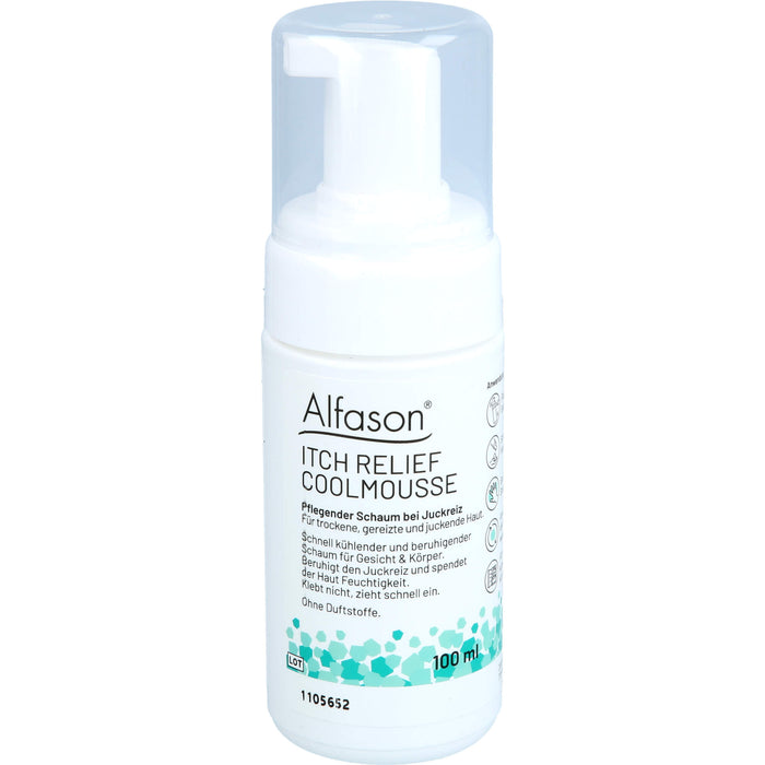 Alfason ItchRelief Coolmousse pflegender Schaum bei Juckreiz für trockene, gereizte und juckende Haut, 100 ml Schaum