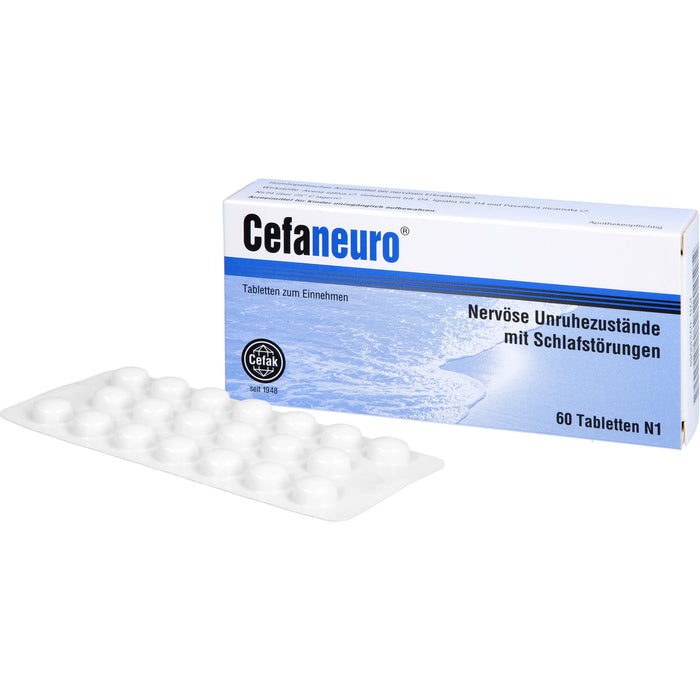 Cefaneuro Tabletten bei nervösen Unruhezuständen mit Schlafstörungen, 60 St. Tabletten