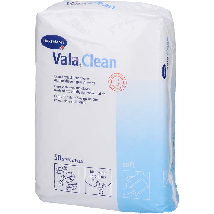 Vala Clean soft Einmal-Waschhandschuhe aus hochflauschigem, reißfestem Vliesstoff, 50 St