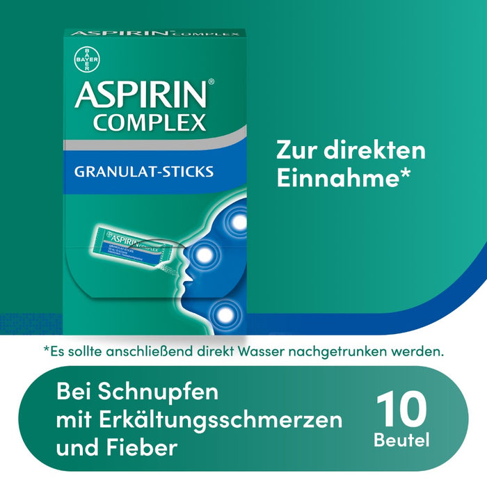Aspirin Complex Granulat-Sticks 500 mg/30 mg Granulat, 10 St. Beutel