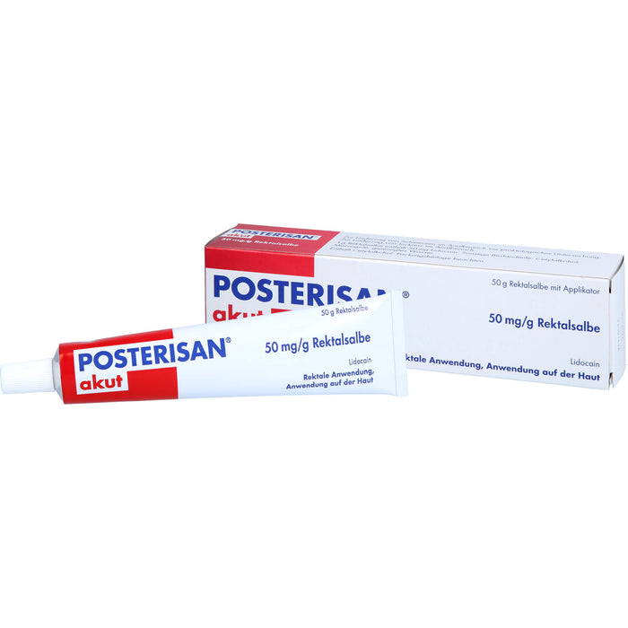 Posterisan akut Hämorrhoidensalbe mit Lidocain bei starkem Juckreiz und Schmerzen im Analbereich, 50 g Salbe