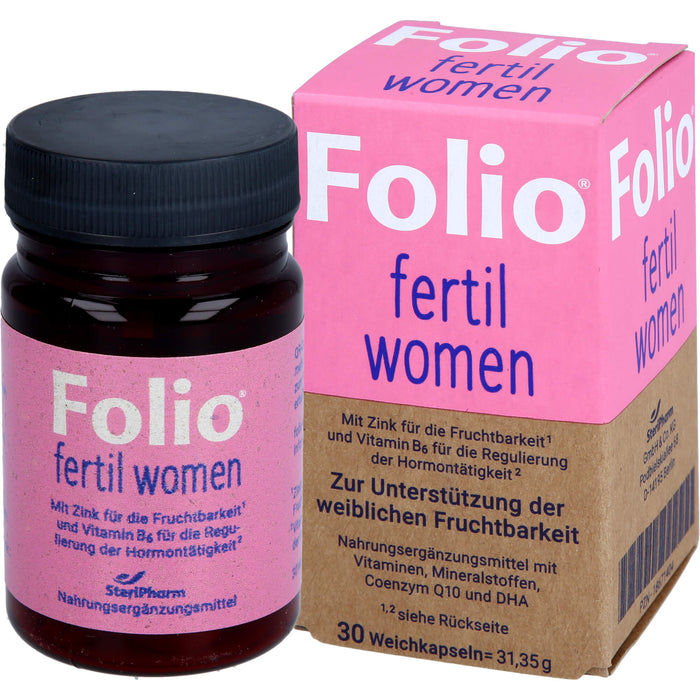 Folio fertil women Weichkapseln zur Unterstützung der weiblichen Fruchtbarkeit, 30 St. Kapseln