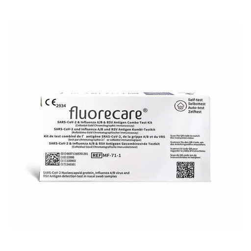 Fluorecare SARS-CoV-2- & Influenza-A/B- & RSV-Antigen-Kombi-Testkit, 1 St. Test