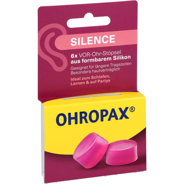 OHROPAX Silence Silikon Vor-Ohr Stöpsel, 6 St. Ohrstöpsel