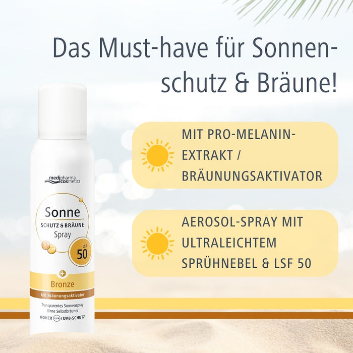 Medipharma Cosmetics Sonne Schutz & Bräune Bronze Spray LSF 50, 150 ml Lösung