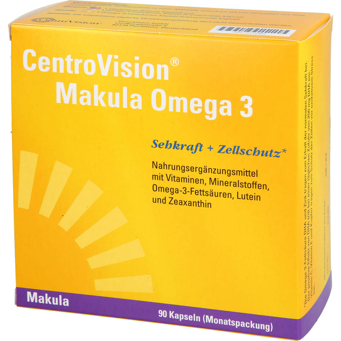 CentroVision Makula Omega 3 Kapseln für Sehkraft und Zellschutz, 90 St. Kapseln