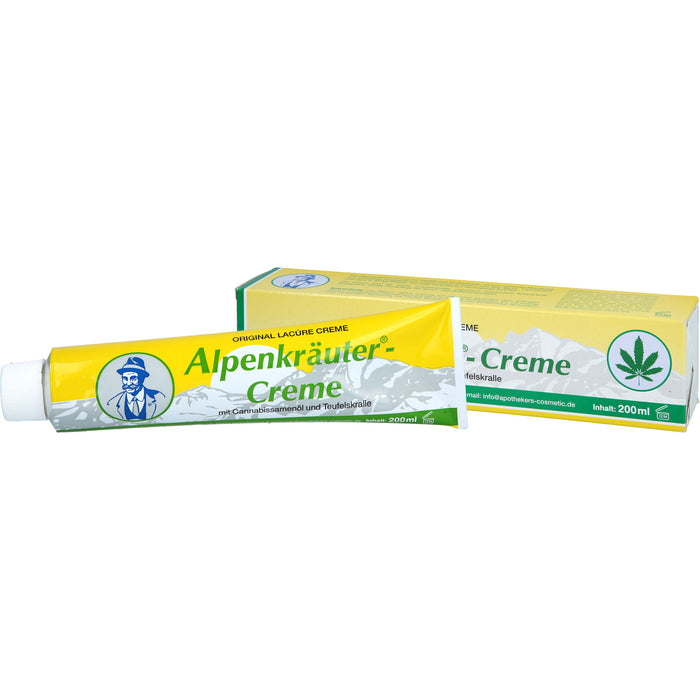 Alpenkräuter Creme Lacure m.Cannabisöl u.Teufelskr, 200 ml CRE