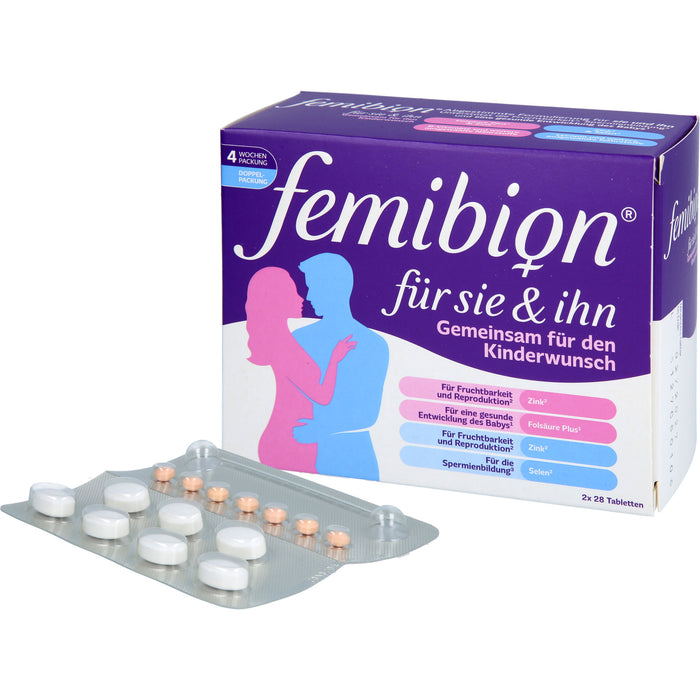 Femibion für Sie & Ihn Tabletten zur Unterstützung bei Kinderwunsch, 56 St. Tabletten