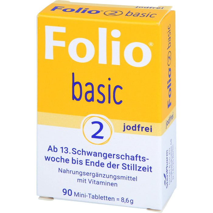 Folio Basic 2 jodfreie Mini-Tabletten ab der 13. Woche bis Ende der Stillzeit, 90 St. Tabletten