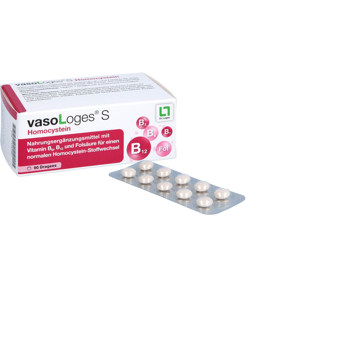 VasoLoges S Homocystein Dragees für einen normalen Homocystein-Stoffwechsel, 90 St. Tabletten