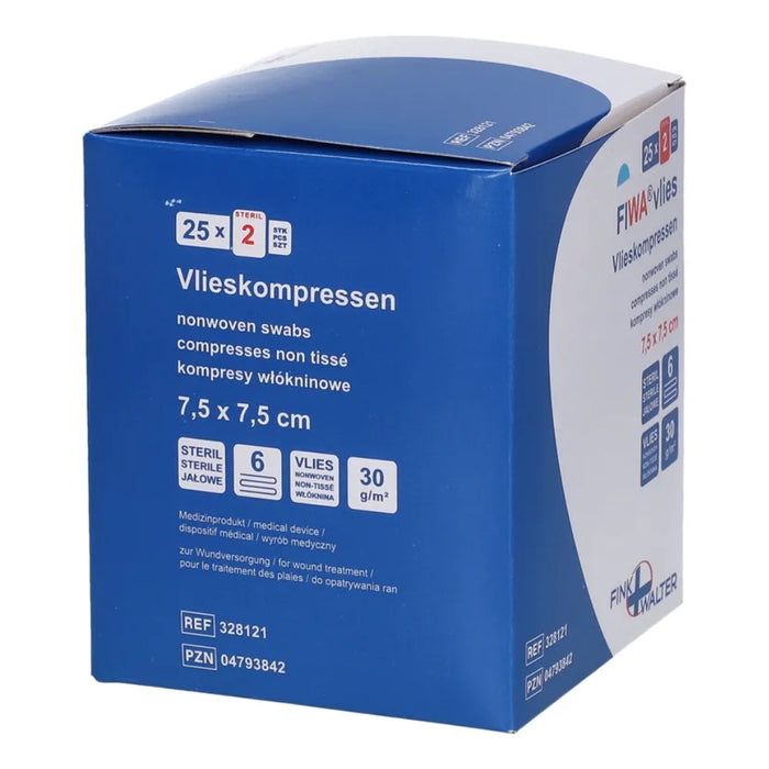FIWA Vlieskompressen 7,5  x 7,5 cm steril, 50 St. Kompressen