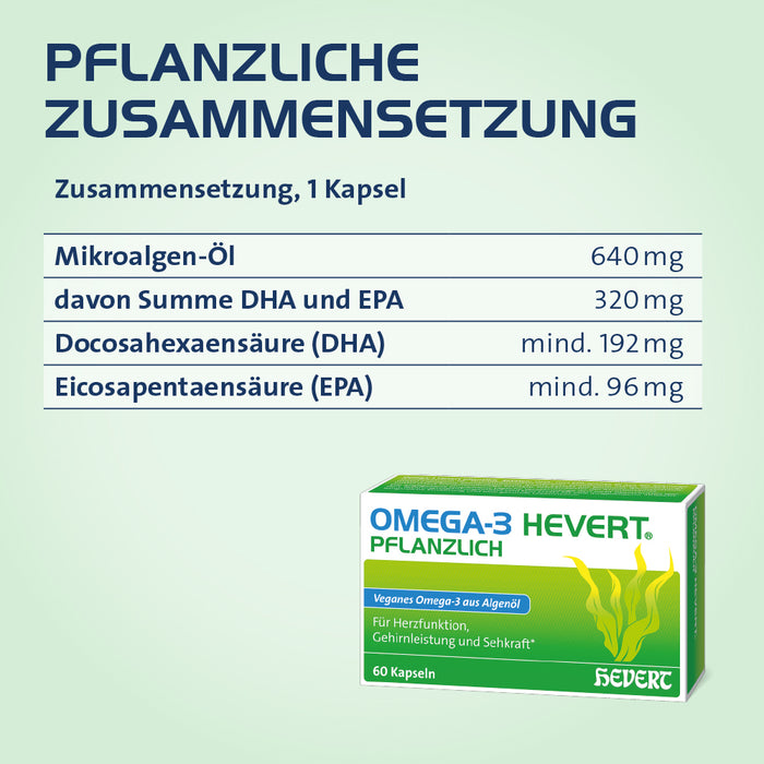 Omega-3 Hevert pflanzlich Kapseln, 120 St. Kapseln