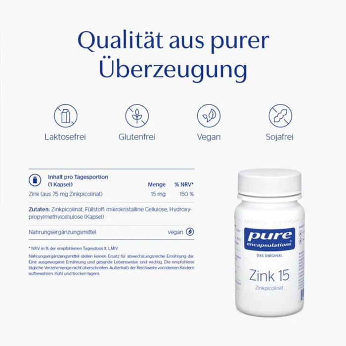 Pure Encapsulations Zink 15 Zinkpicolinat Kapseln, 30 St. Kapseln