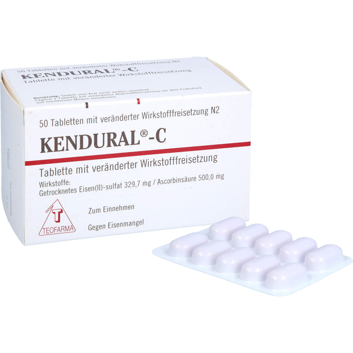 KENDURAL-C Tabletten gegen Eisenmangel, 50 St. Tabletten