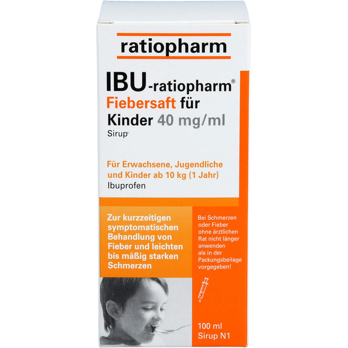 IBU-ratiopharm Fiebersaft für Kinder 4 %, 100 ml Lösung