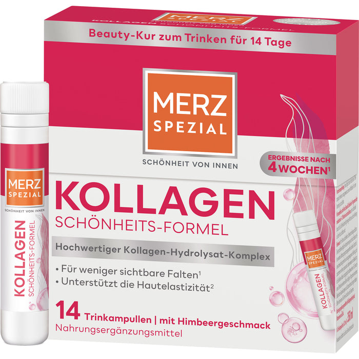 Merz Spezial Kollagen Schönheits-Formel Trinkampullen mit Himbeergeschmack, 14 St. Ampullen
