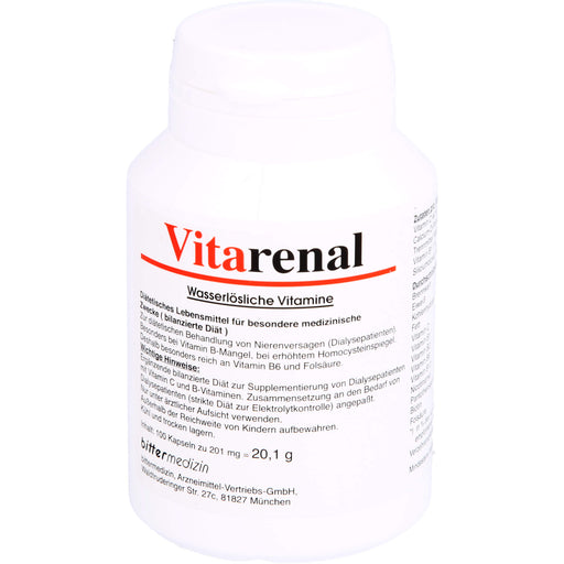 Vitarenal – wasserlösliche Vitamine für Dialysepatienten, 100 St. Kapseln