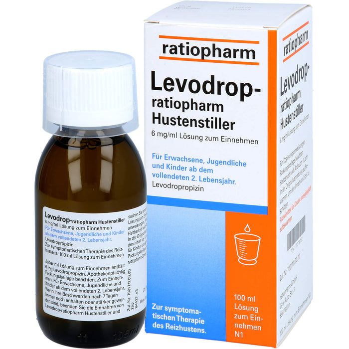 Levodrop-ratiopharm Hustenstiller hilft schnell gegen Reizhusten, 100 ml Lösung