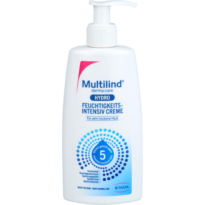 Multilind derma care Hydro Feuchtigkeits-Intensiv Creme für sehr trockene Haut, 250 ml Creme