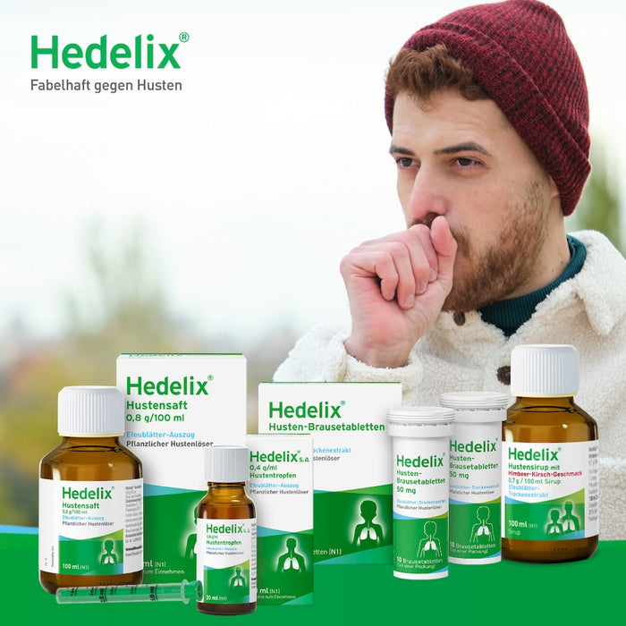 Hedelix Hustensirup mit Himbeer-Kirsch-Geschmack, 100 ml Sirup