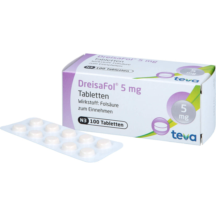 DreisaFol Tabletten bei Folsäuremangelzuständen, 100 St. Tabletten