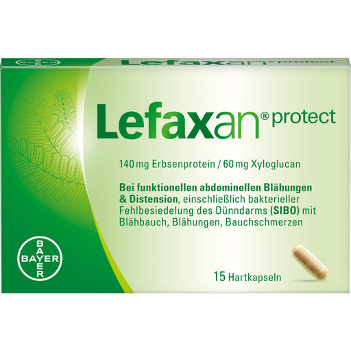 Lefaxan protect Hartkapseln bei wiederkehrenden, funktionellen Blähungen und Blähbauch, 15 St. Kapseln