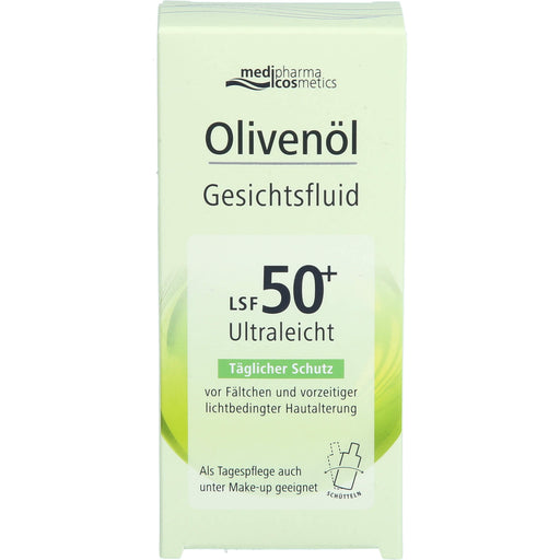 Medipharma Cosmetics Olivenöl Gesichtsfluid LSF 50+ ultraleicht täglicher Schutz vor Fältchen, 50 ml Lösung