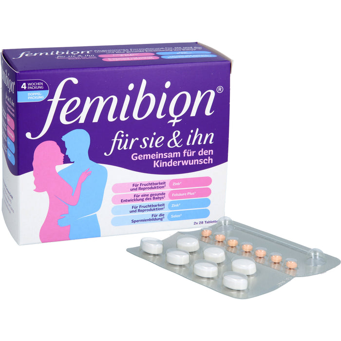 Femibion für Sie & Ihn Tabletten zur Unterstützung bei Kinderwunsch, 56 St. Tabletten