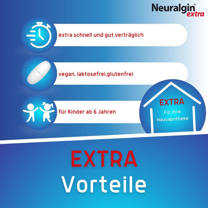 Neuralgin extra Ibu-Lysinat Filmtabletten schnelle Schmerzlinderung mit Wirkbeschleuniger Lysin, 20 St. Tabletten