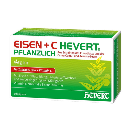 Eisen + C Hevert pflanzlich mit natürlichem Eisen und Vitamin C, 60 St. Kapseln