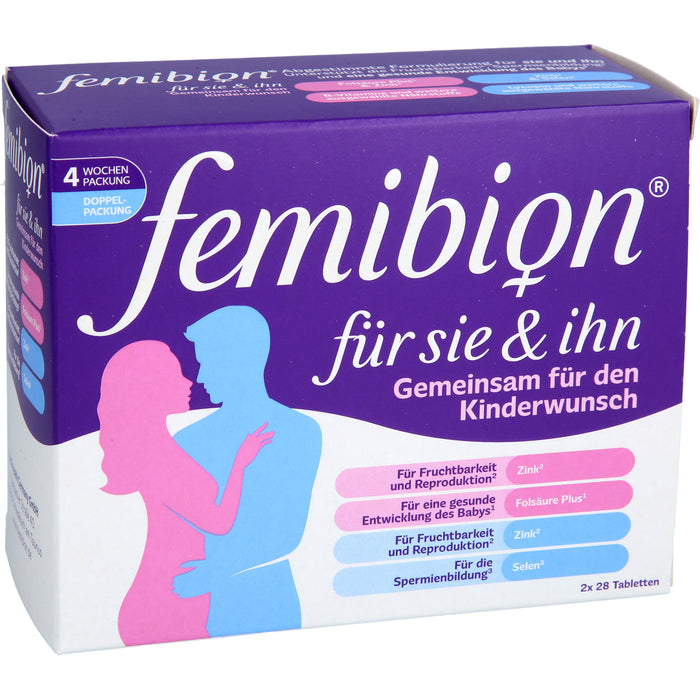 Femibion für Sie & Ihn Tabletten zur Unterstützung bei Kinderwunsch, 56 St. Tabletten