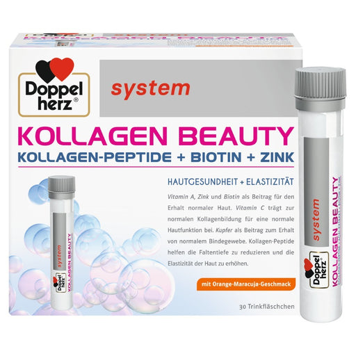 Doppelherz system Kollagen Beauty Lösung mit Orange-Maracuja-Geschmack, 29.6 St. Trinkfläschchen