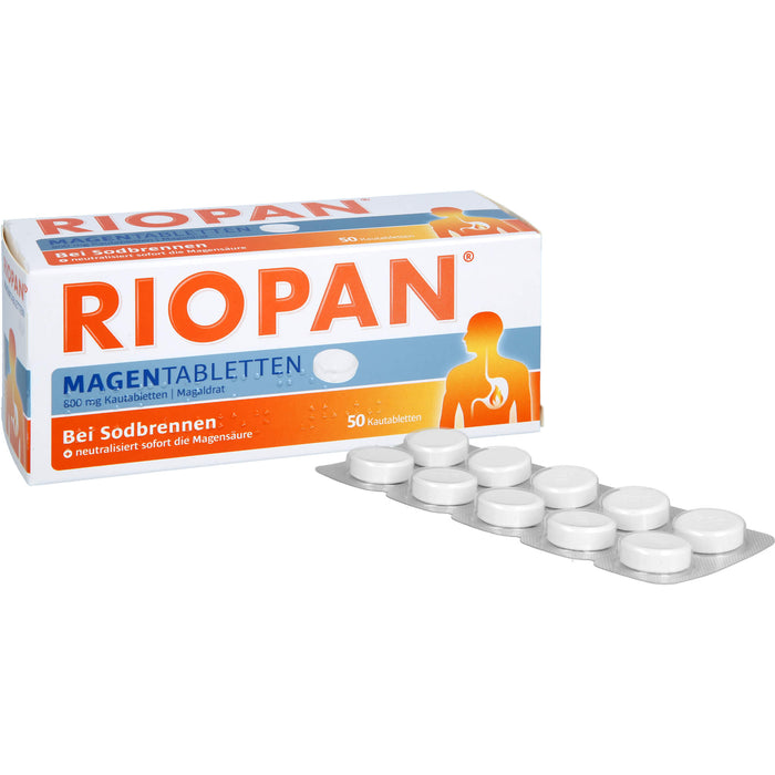 RIOPAN Magentabletten bei Sodbrennen Kautabletten, 50 St. Tabletten