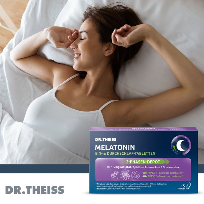 DR. THEISS Melatonin Ein- & Durchschlaf-Tabletten, 15 St., 15 St. Tabletten