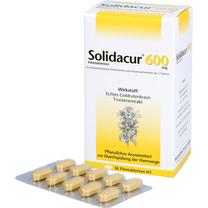 Solidacur 600 mg Filmtabletten zur Durchspülung der Harnwege, 50 St. Tabletten