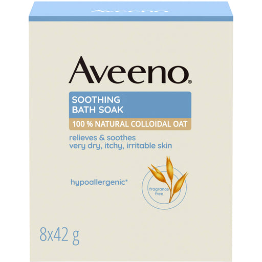 Aveeno beruhigender Badezusatz mit kolloidalem Hafer für trockene Haut, 8 St. Beutel