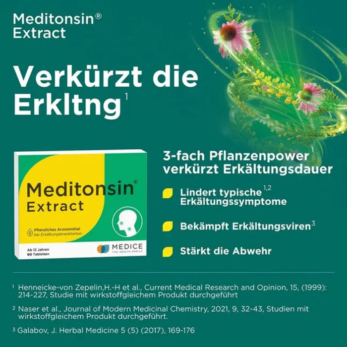 Meditonsin Extract Tabletten bei Erkältungskrankheiten, 20 St. Tabletten