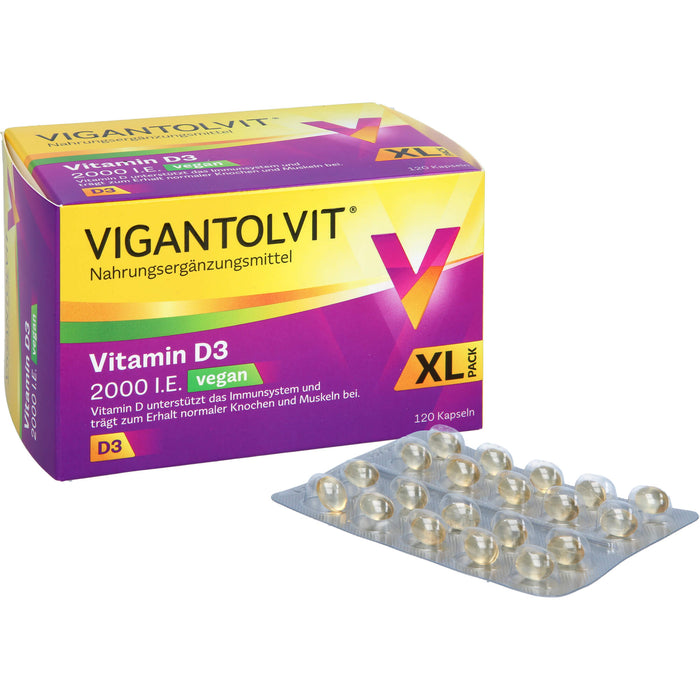 Vigantolvit 2000 I.E. Vitamin D3 vegane Kapseln, 120 St. Kapseln