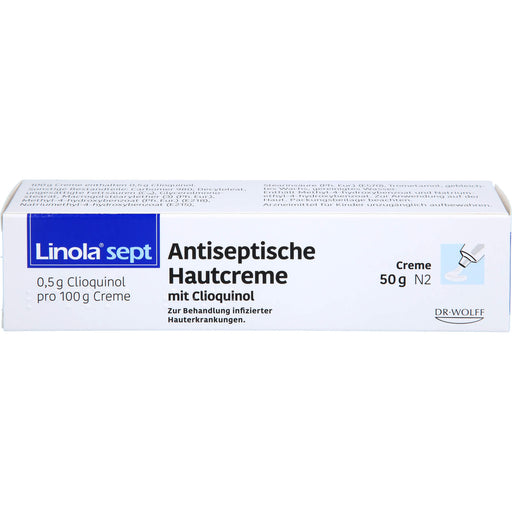 Linola sept antiseptische Hautcreme mit Clioquinol bei abgeschürfter, entzündeter oder eitriger Haut, 50 g Creme