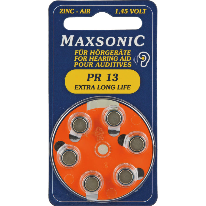 Batterie für Hörgeräte MAXSONIC PR 13, 6 St 