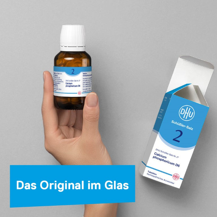 DHU Schüßler-Salz Nr. 2 Calcium phosphoricum D12 – Das Mineralsalz der Knochen und Zähne – das Original – umweltfreundlich im Arzneiglas, 900 St. Tabletten